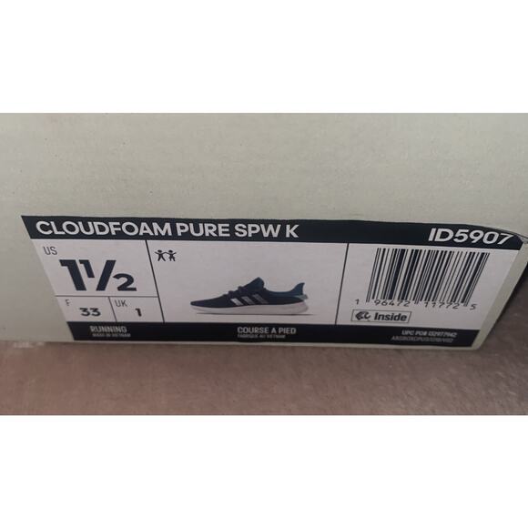 Adidas Cloudfoam Pure SPW kids shoes ID5907 in Teal Blue Size 1 1/2 Youth - Picture 8 of 8